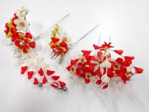 アンティーク　つまみ細工　髪飾りセット